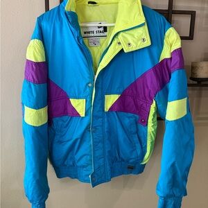 Vintage 80s style White Stag Vibrant Colorblock Windbreaker